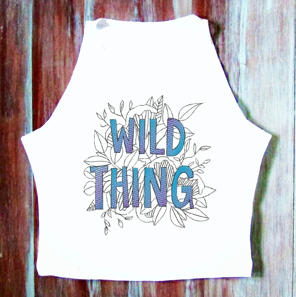 Embroidered American Apparel Crop Top